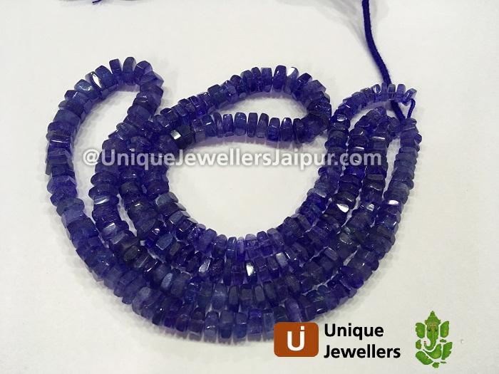 Very Fine Tanzanite Step Cut Roundelle Beads